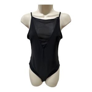 ⭐️ FOREVER 21 - BLACK MESH BODYSUIT - SIZE M - V NECK DESIGN ⭐️